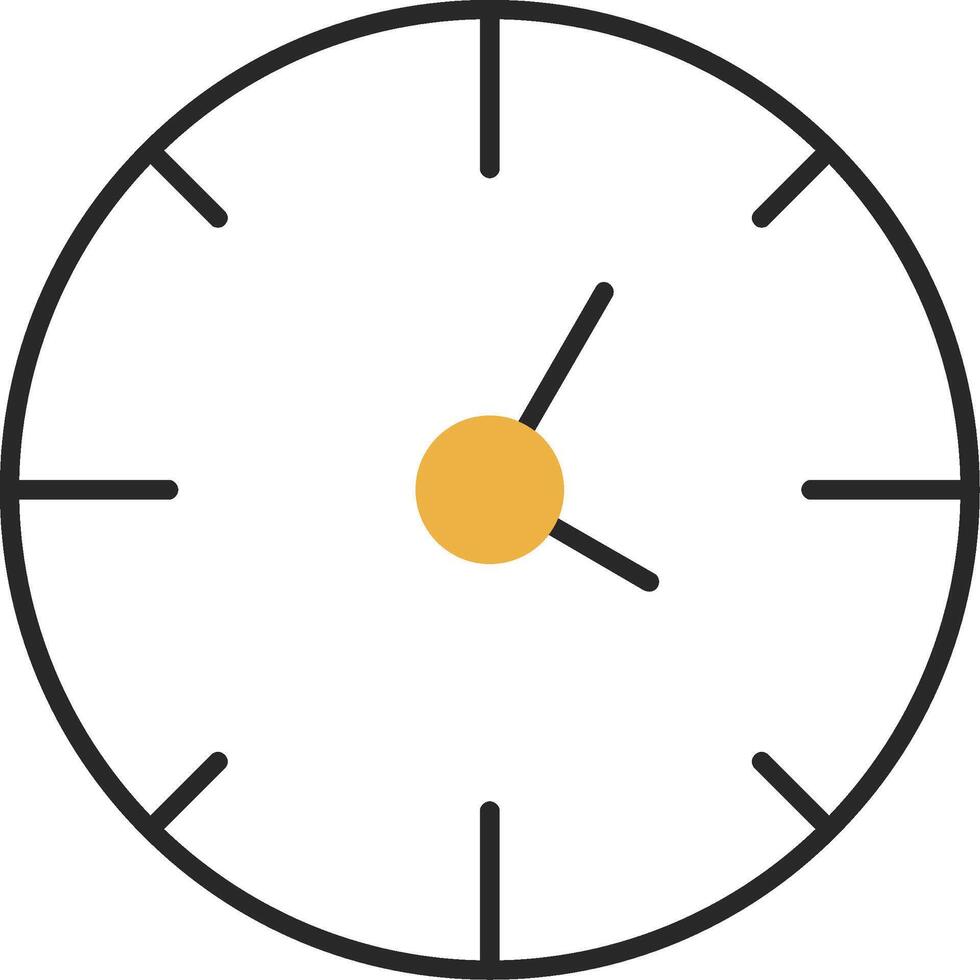 Clock Skined Filled Icon vector