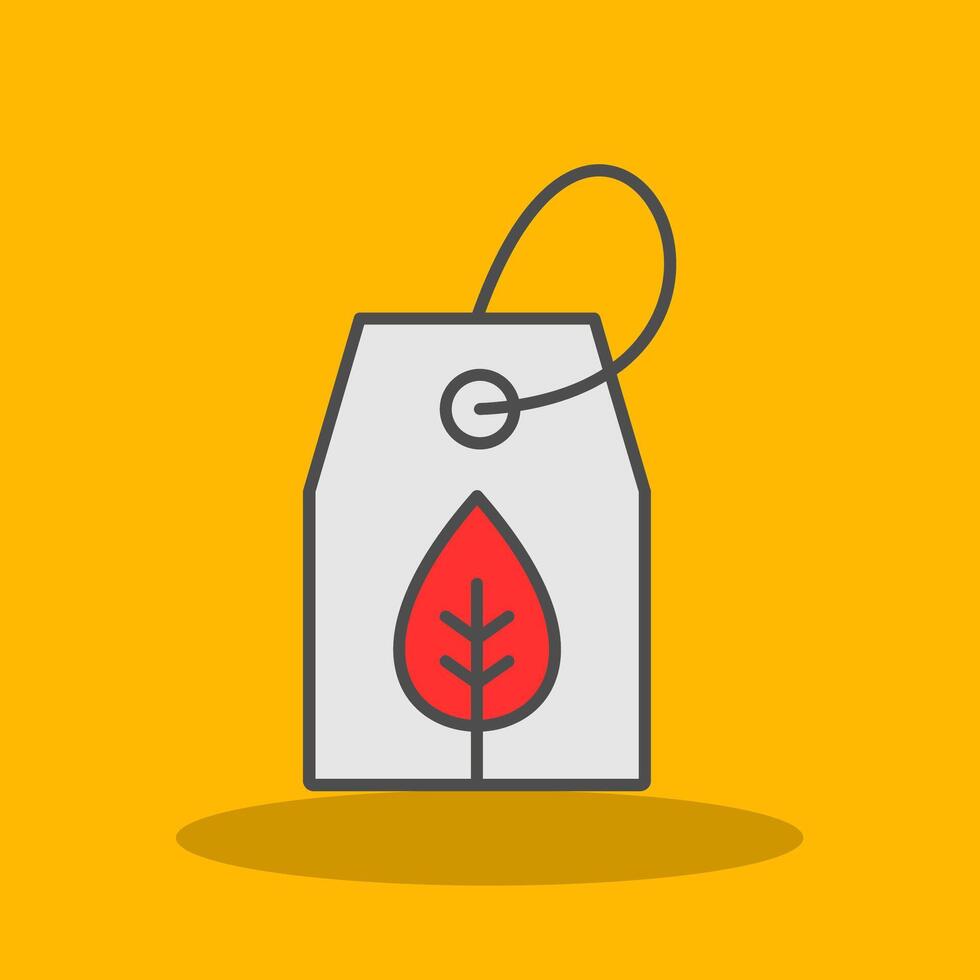 Eco Tag Filled Shadow Icon vector
