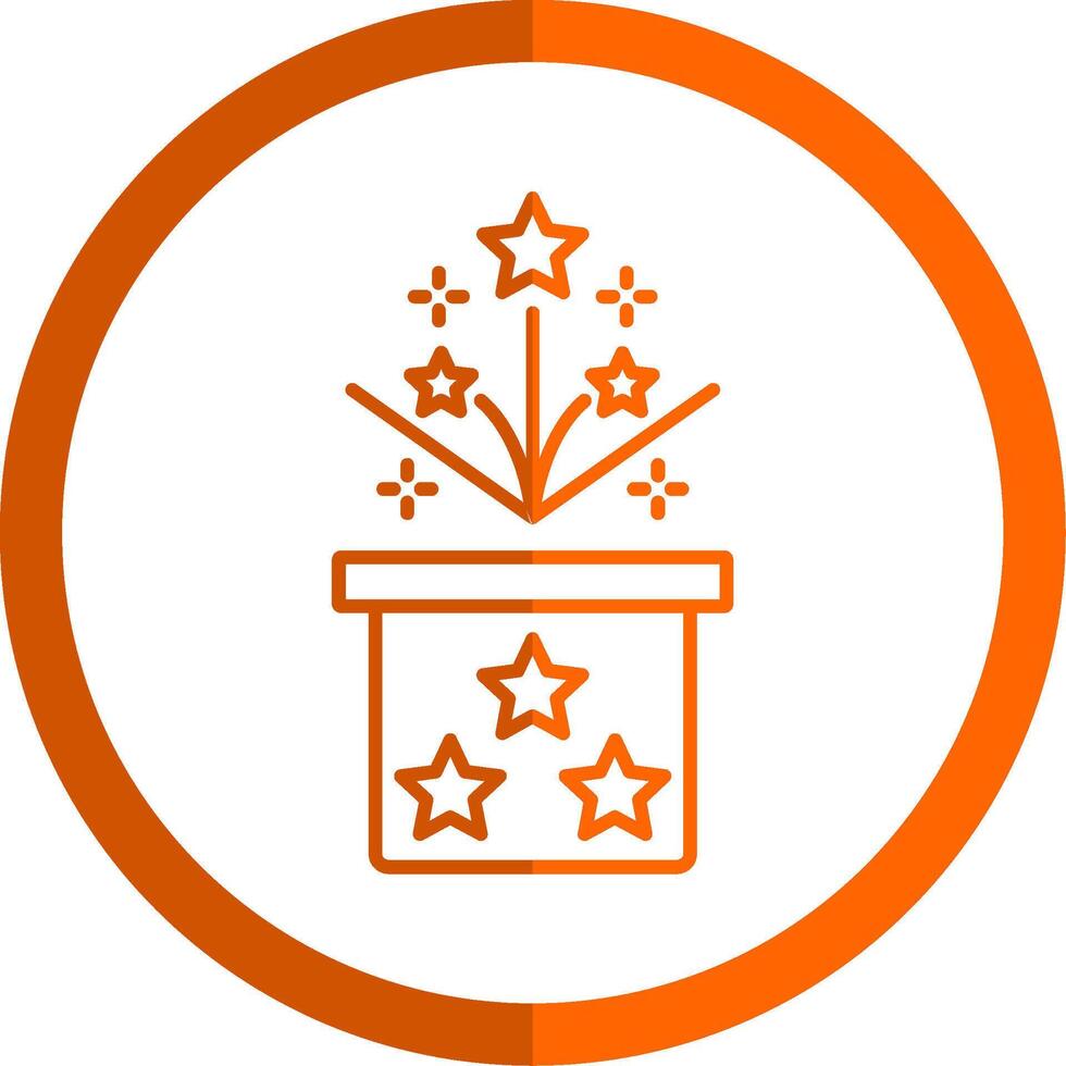 Magic Box Line Orange Circle Icon vector