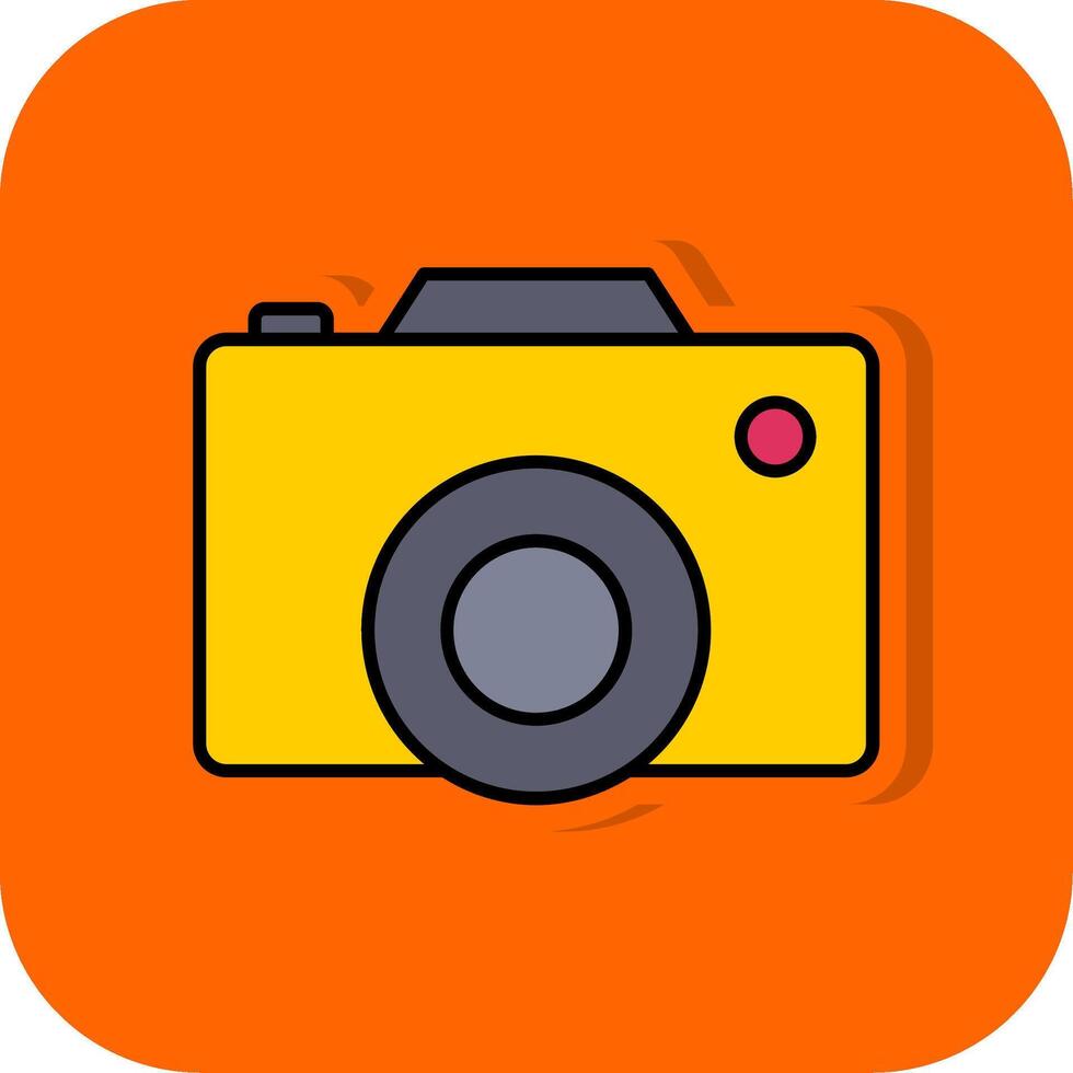 Digital Camera Filled Orange background Icon vector