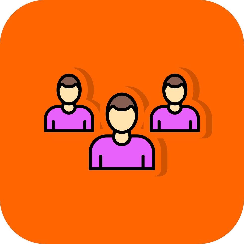 Collaborative Filled Orange background Icon vector