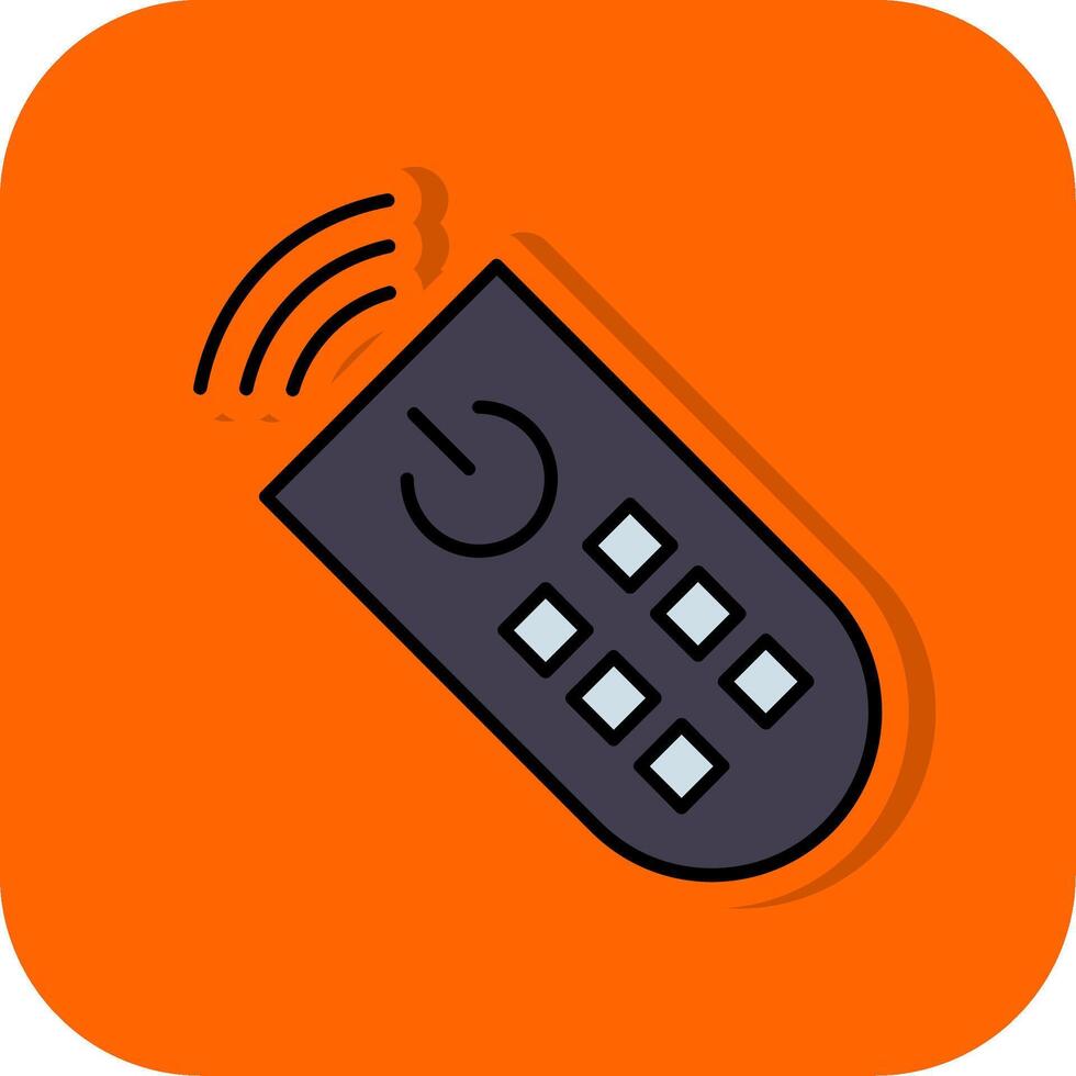 Remote Control Filled Orange background Icon vector