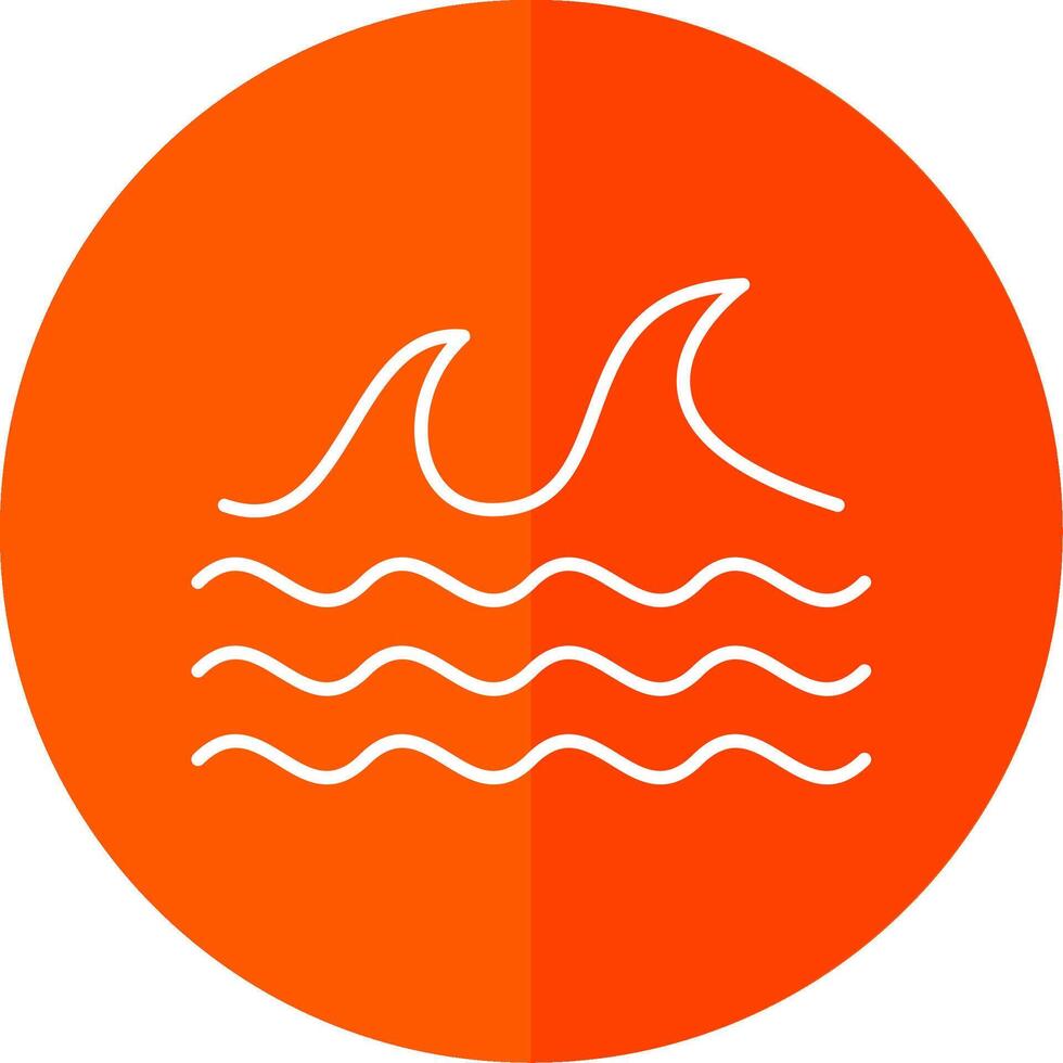 Sea Glyph Red Circle Icon vector