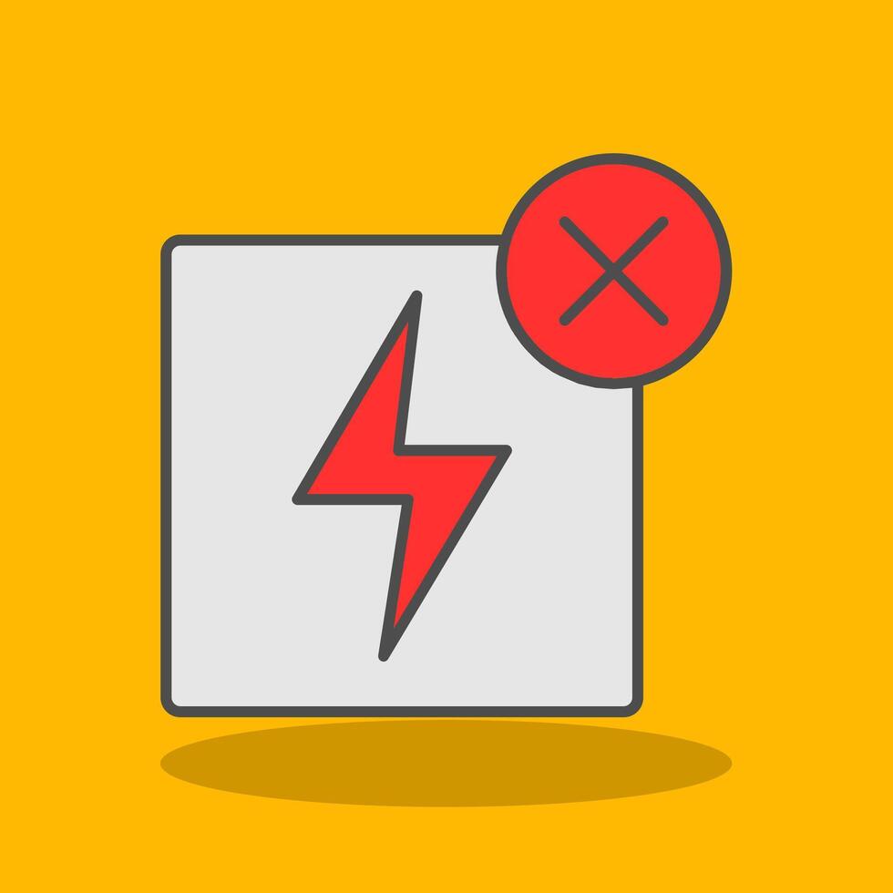 No Electricity Filled Shadow Icon vector