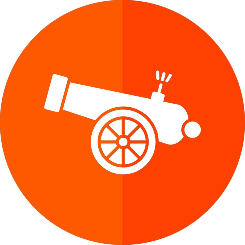 Cannon Glyph Red Circle Icon vector