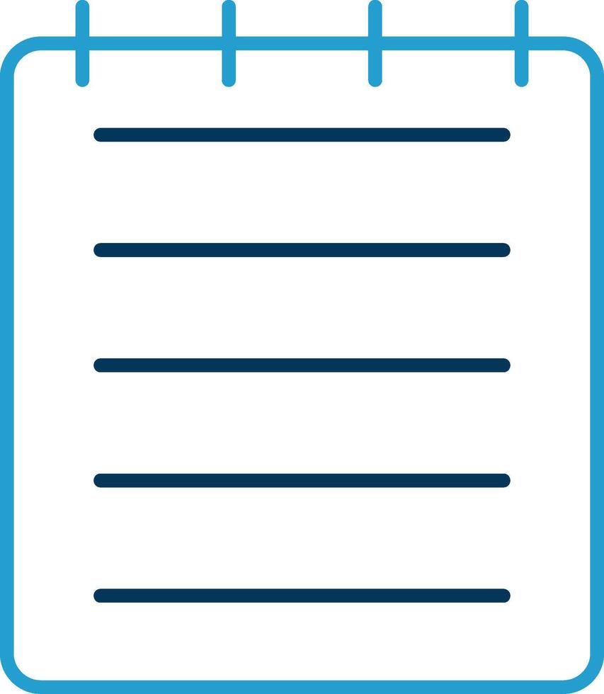 Note Line Blue Two Color Icon vector