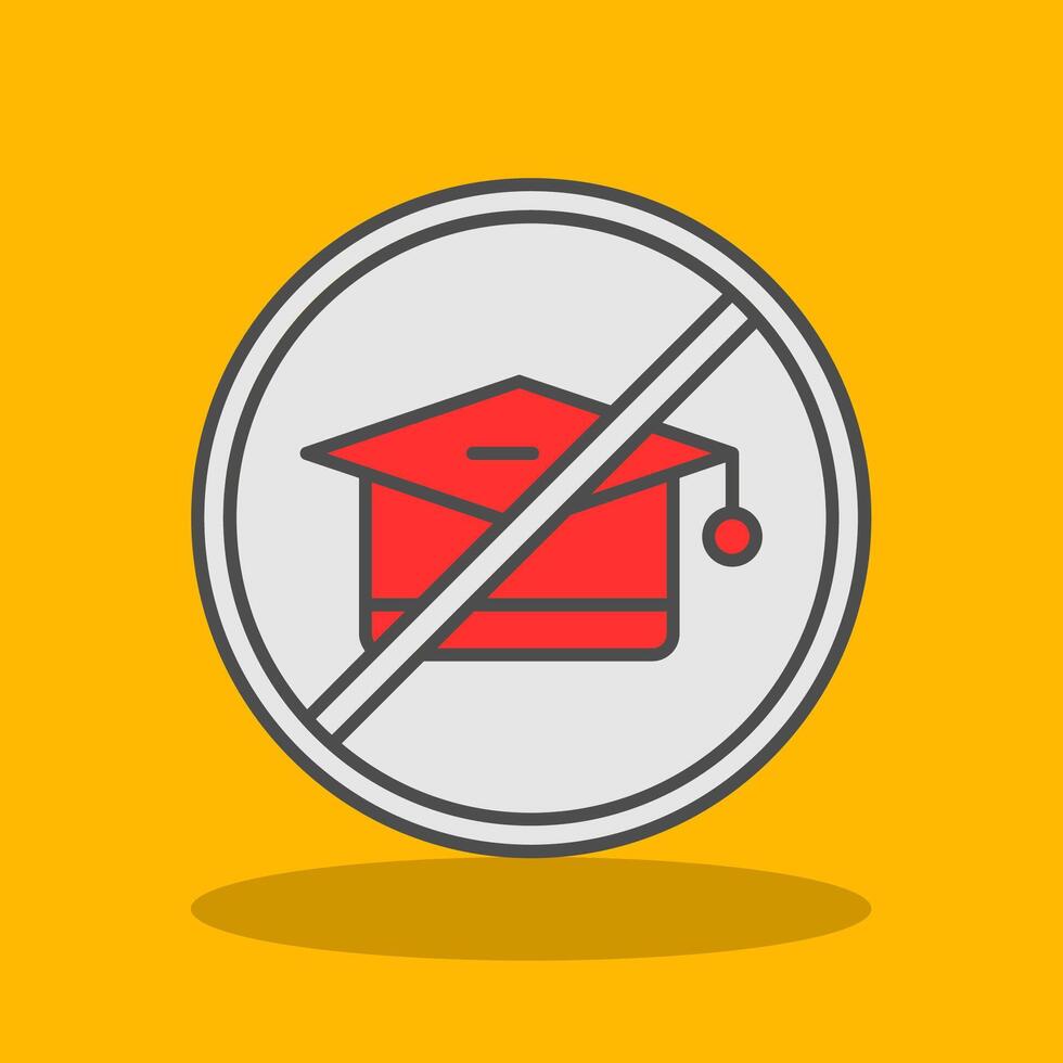 No Education Filled Shadow Icon vector