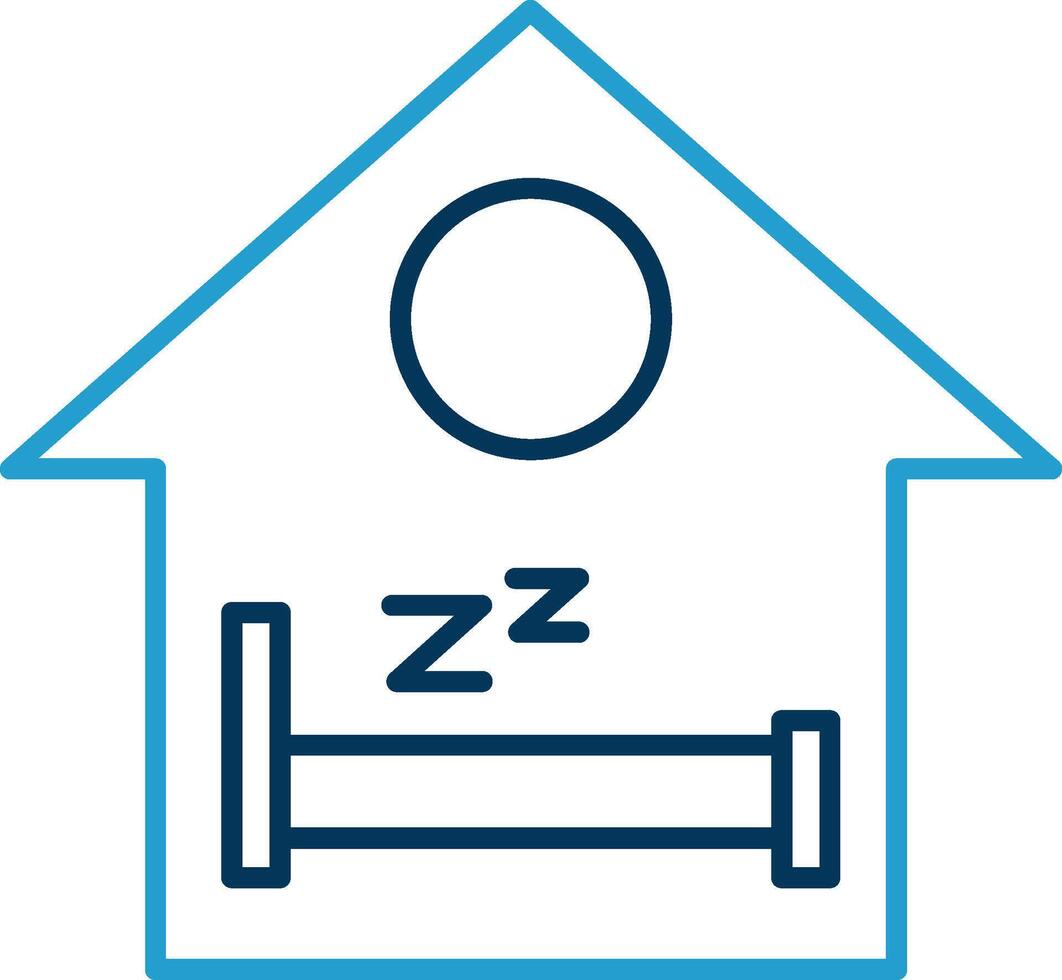 dormir línea azul dos color icono vector