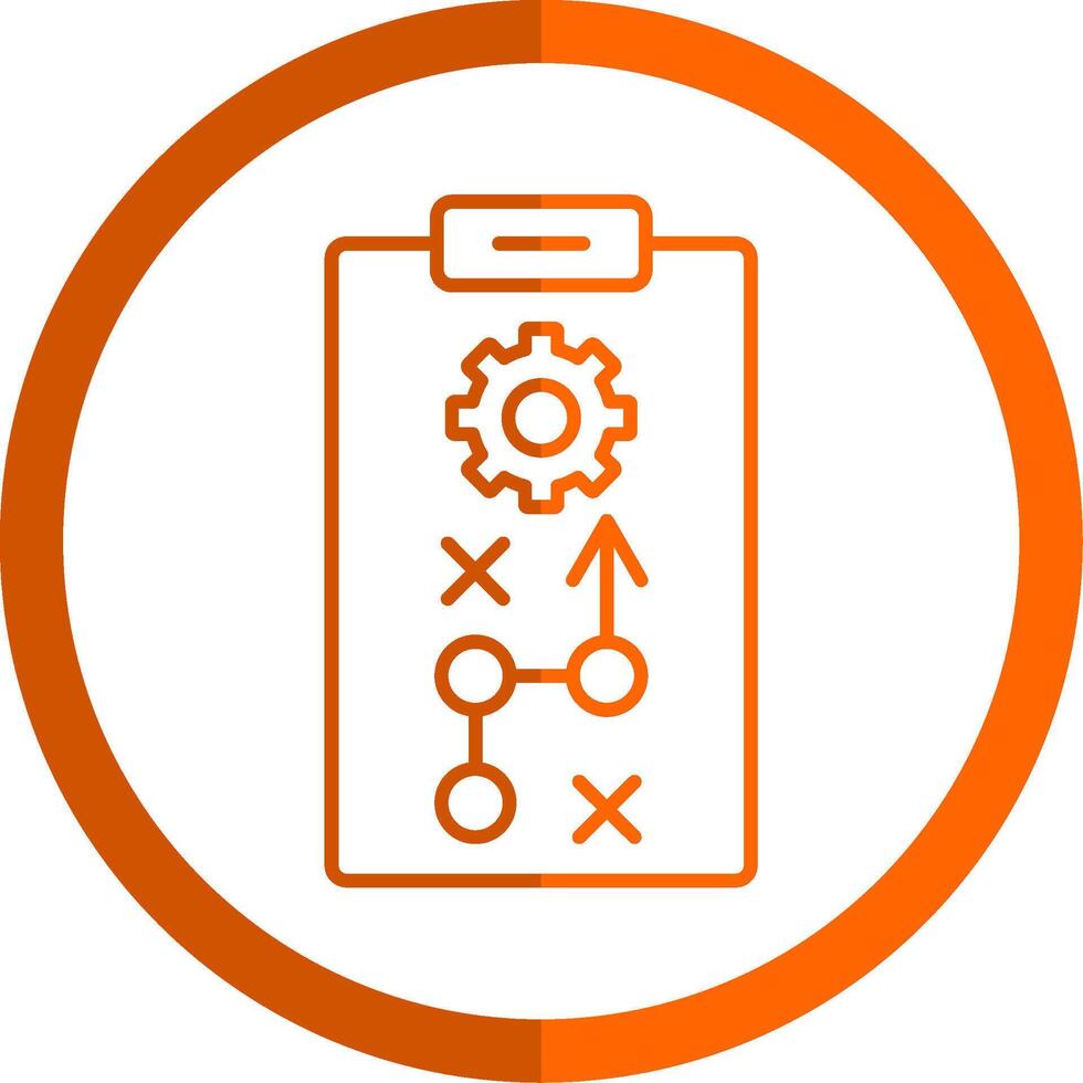 Strategy Line Orange Circle Icon vector
