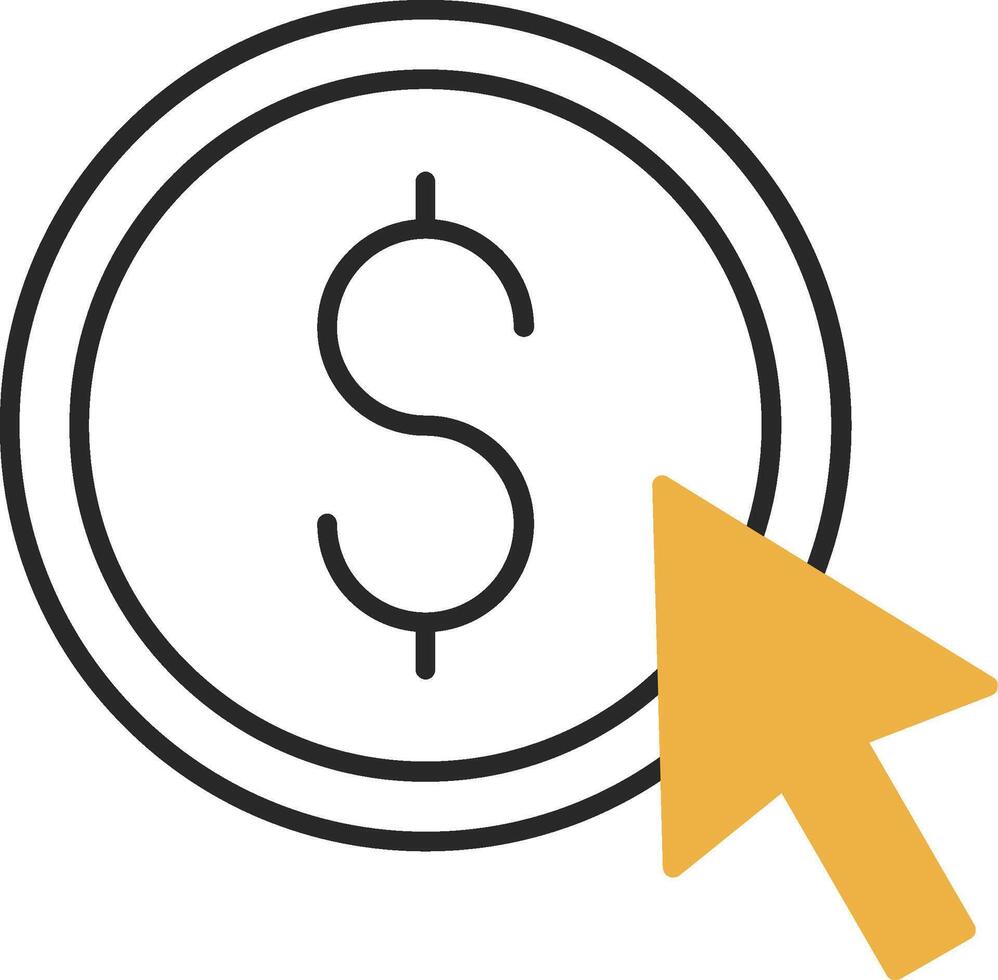 Pay Per Click Skined Filled Icon vector