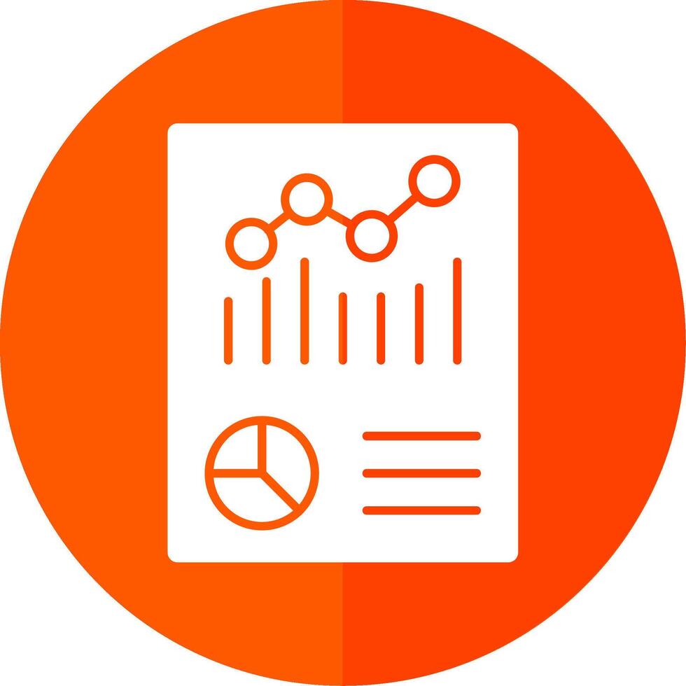 Graphical Report Glyph Red Circle Icon vector