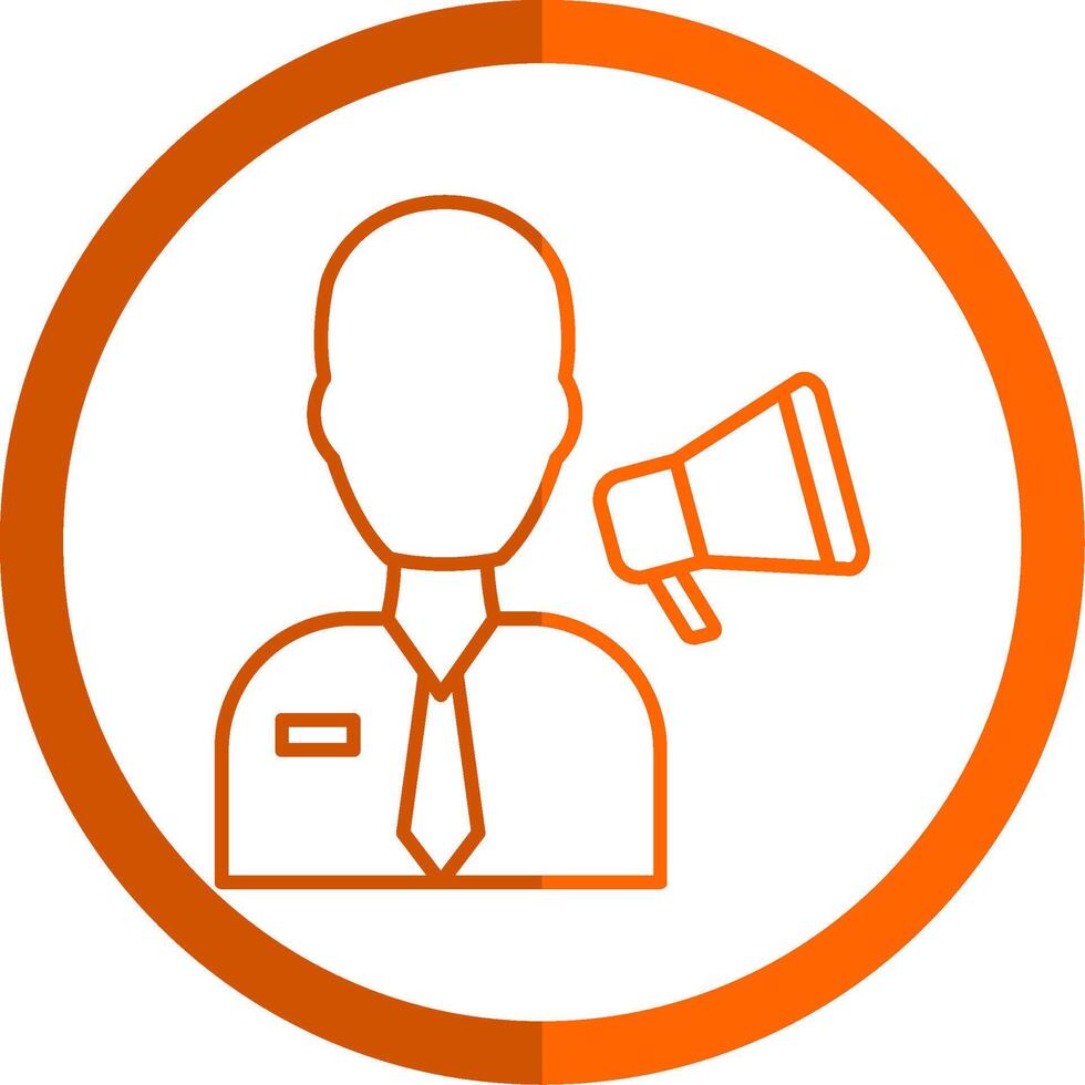 Management Line Orange Circle Icon vector