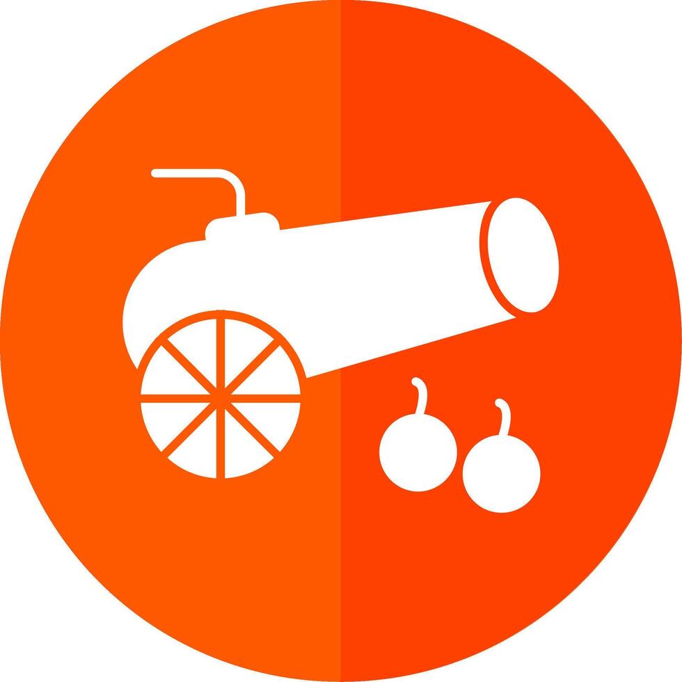 Cannon Glyph Red Circle Icon vector