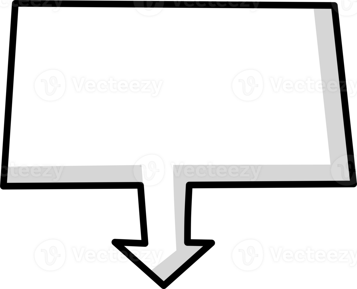 Black and white color speech bubble balloon with arrow point, icon sticker memo keyword planner text box banner png