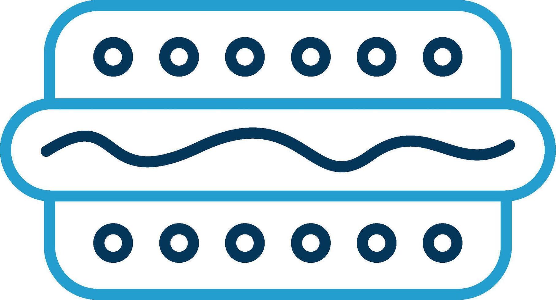 Hot Dog Line Blue Two Color Icon vector