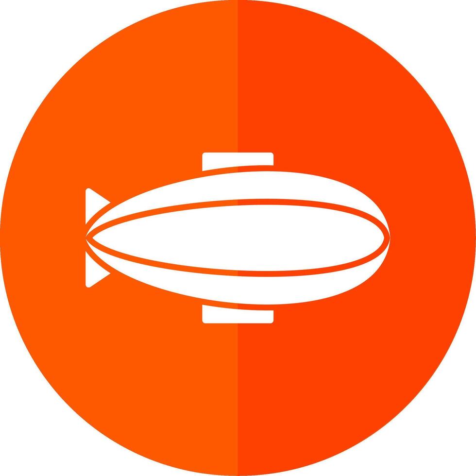 Zeppelin Glyph Red Circle Icon vector