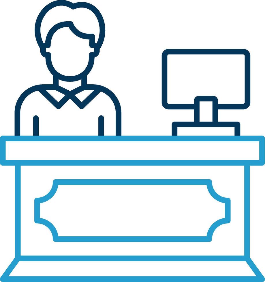 Reception Line Blue Two Color Icon vector