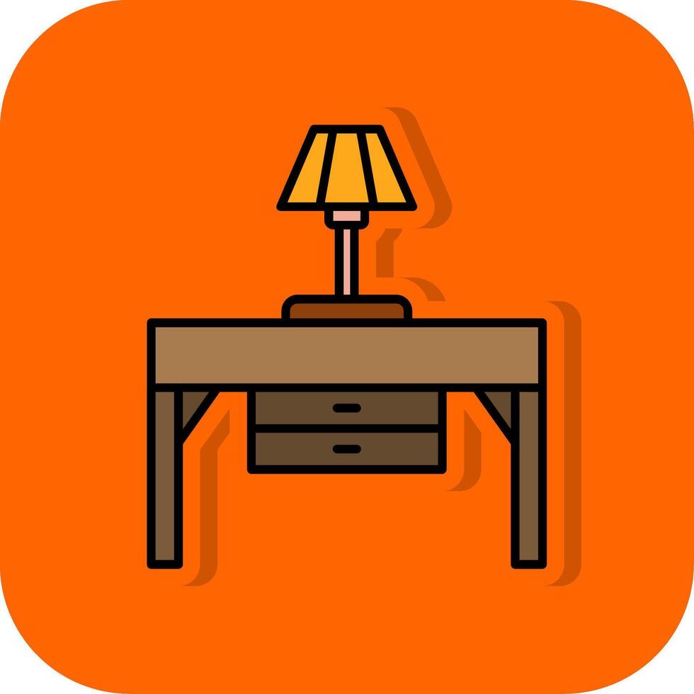 Console Table Filled Orange background Icon vector