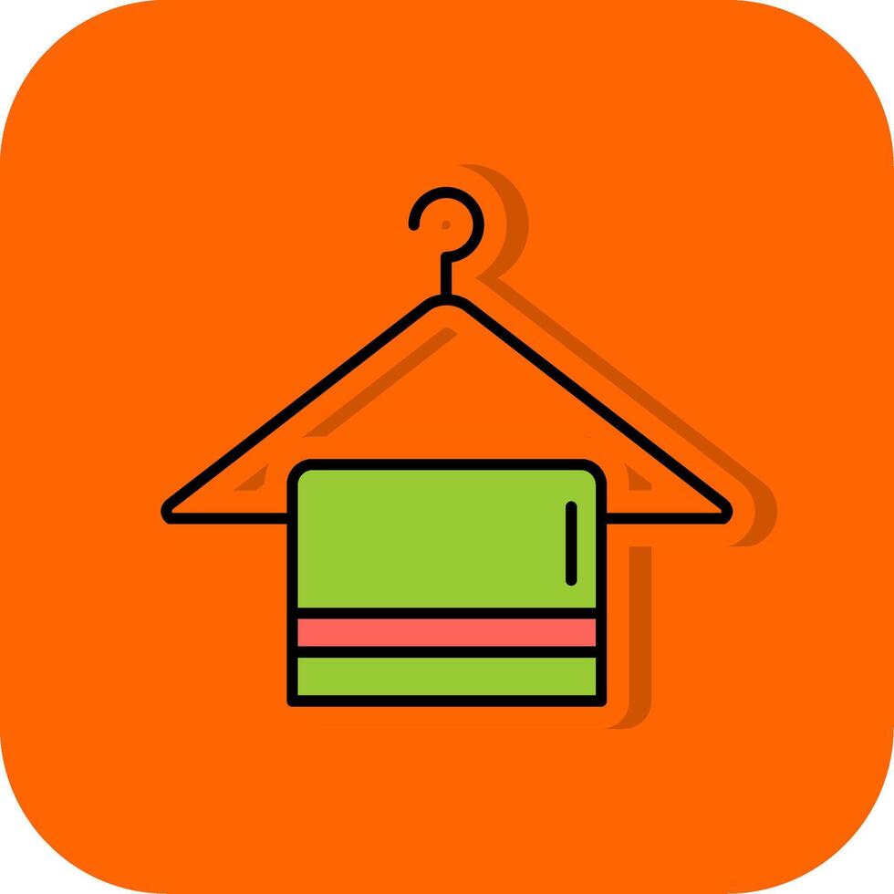 Towel Hanger Filled Orange background Icon vector