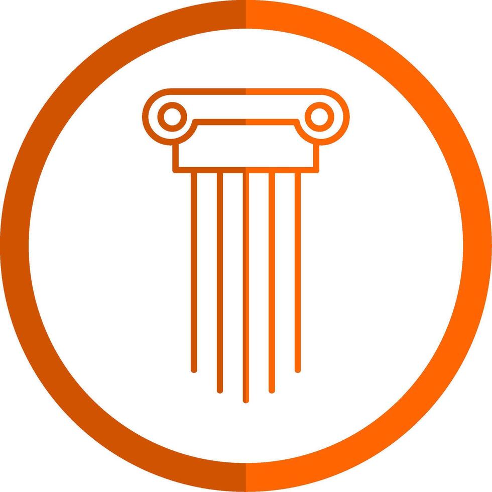 Greek Pillars Line Orange Circle Icon vector