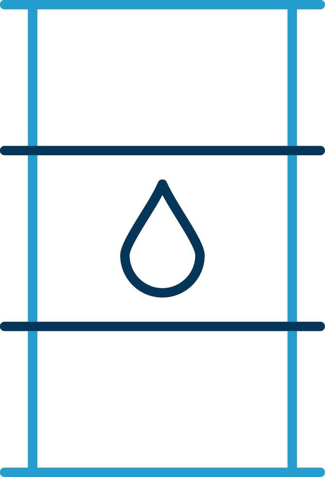 Oil Barrel Line Blue Two Color Icon vector