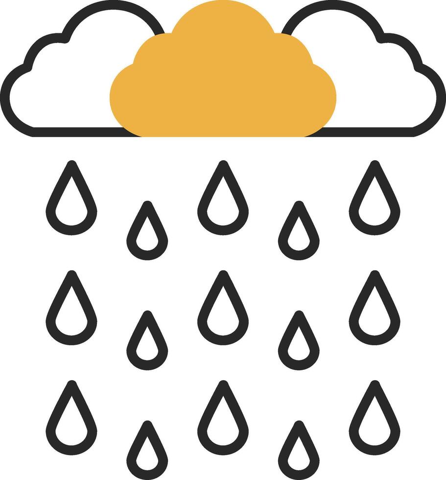 Heavy Rain Skined Filled Icon vector