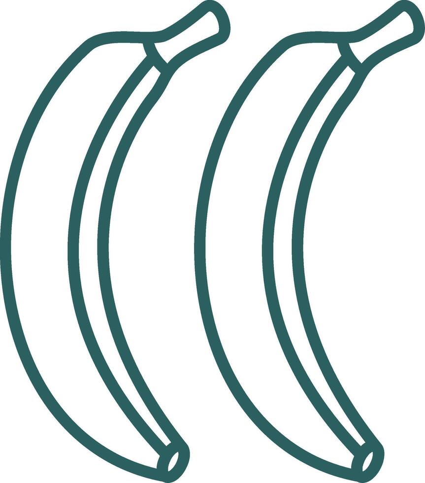 Bananas Line Gradient Round Corner Icon vector