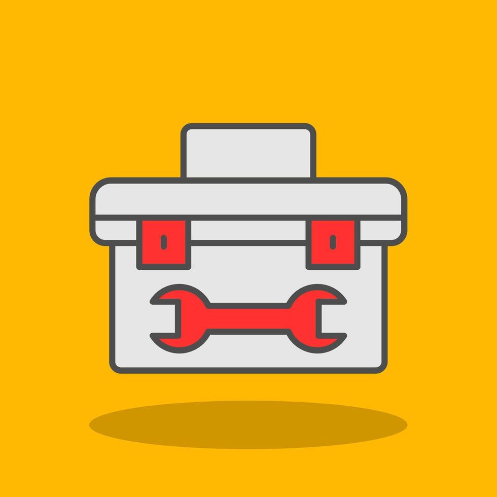 Tool Box Filled Shadow Icon vector