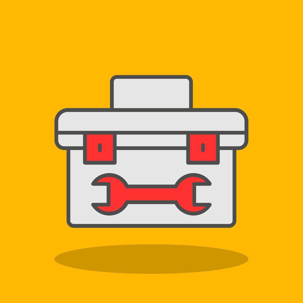 Tool Box Filled Shadow Icon vector