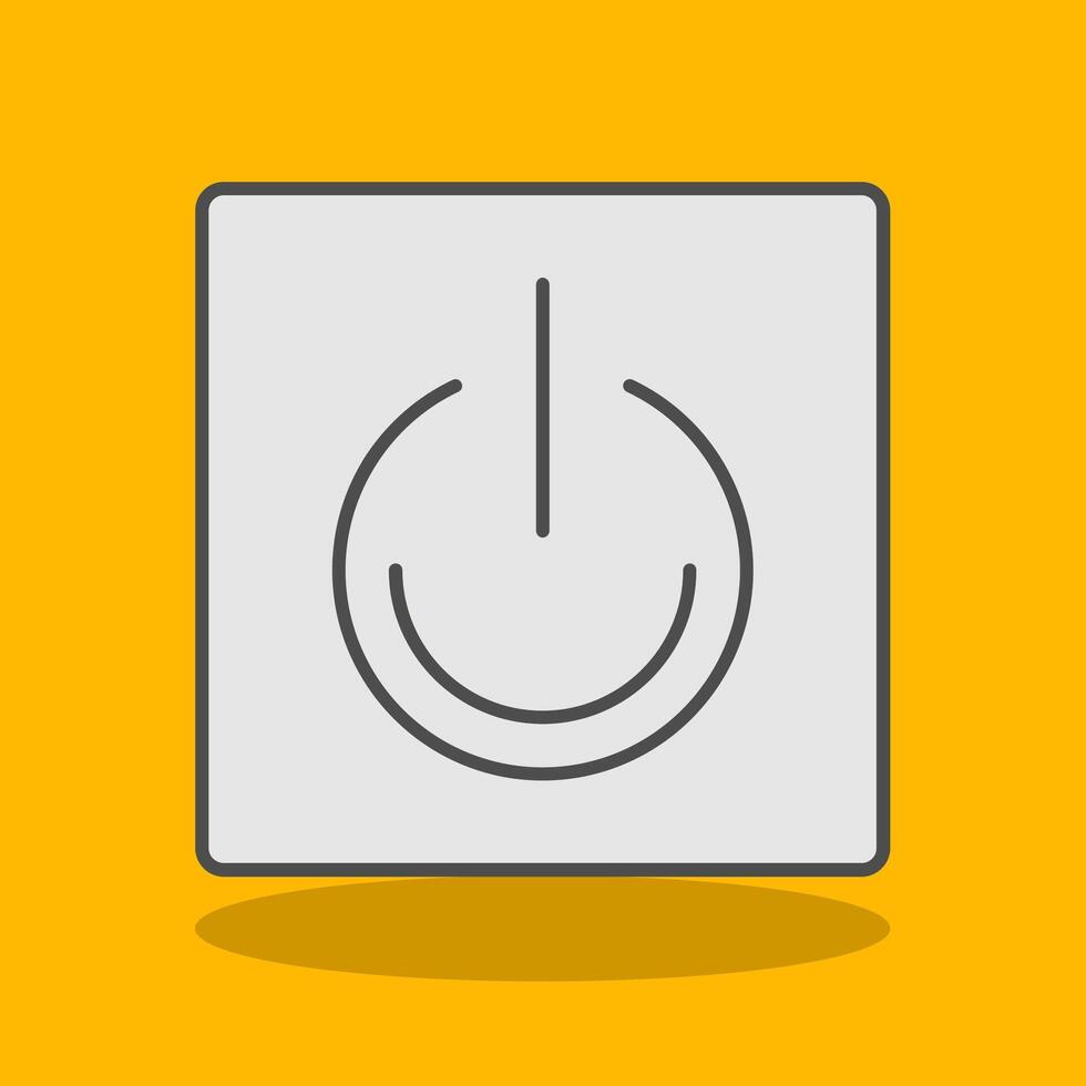 Turn On Filled Shadow Icon vector