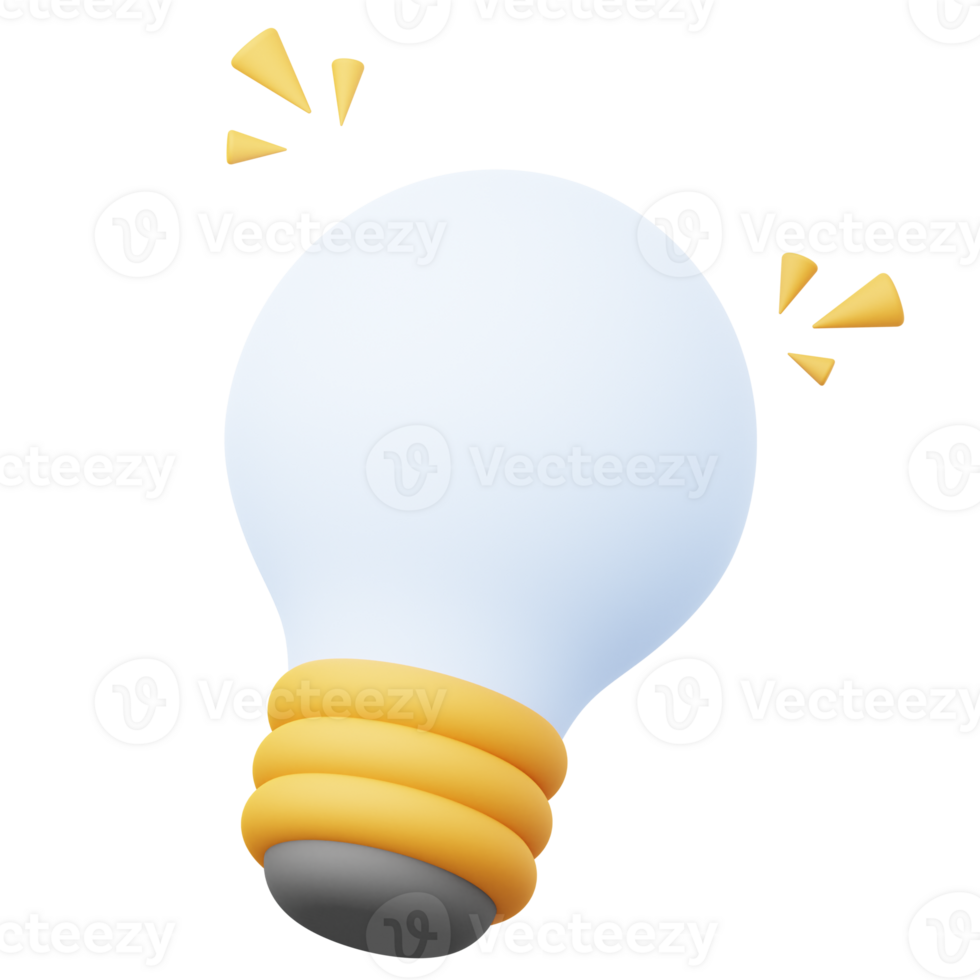 3d lampadina illustrazione png