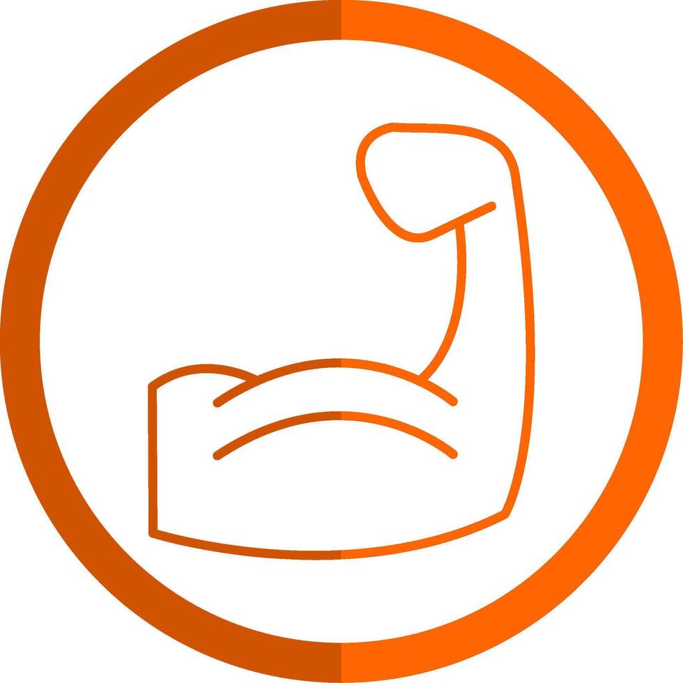 Muscle Line Orange Circle Icon vector