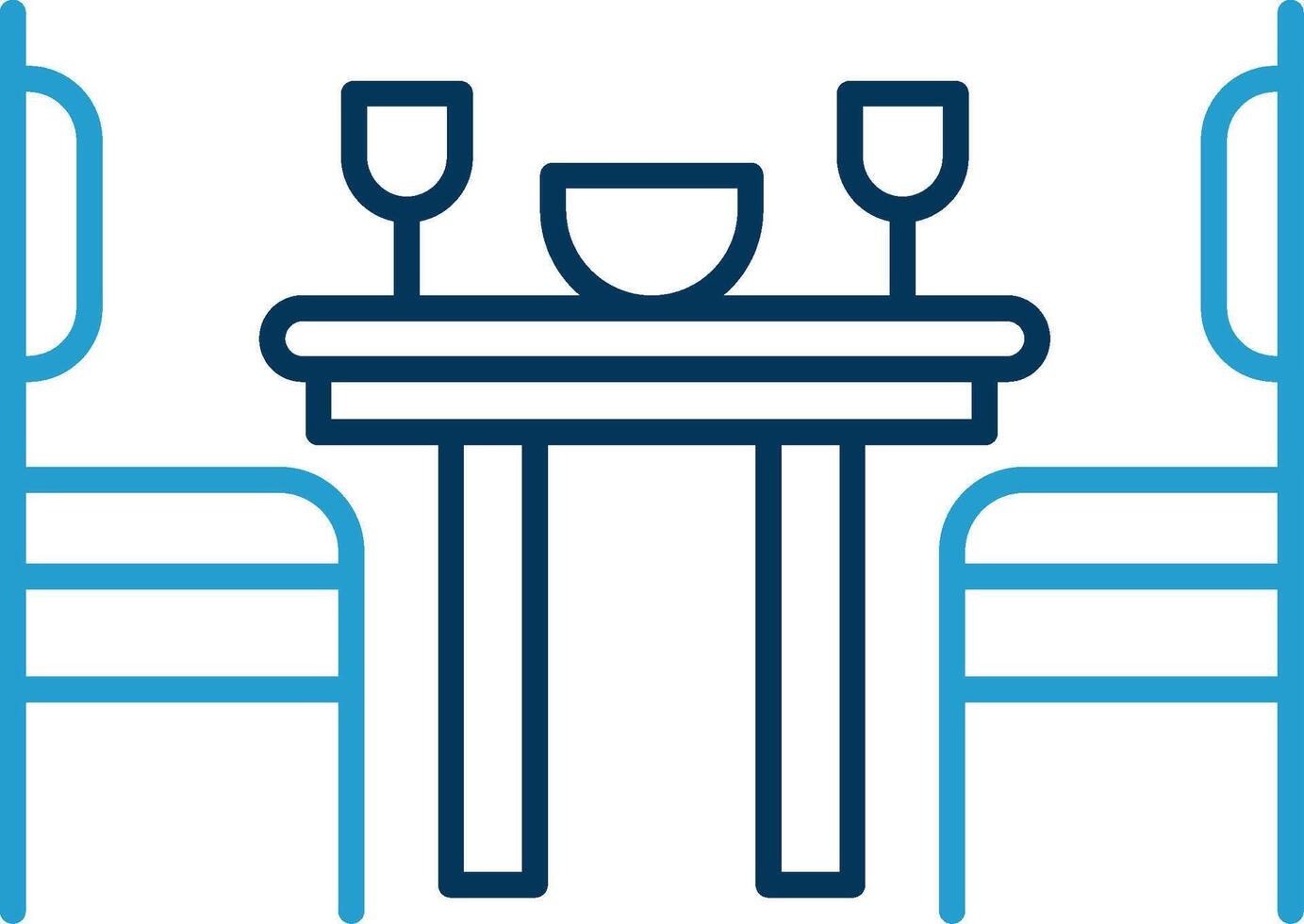 Dining Room Line Blue Two Color Icon vector