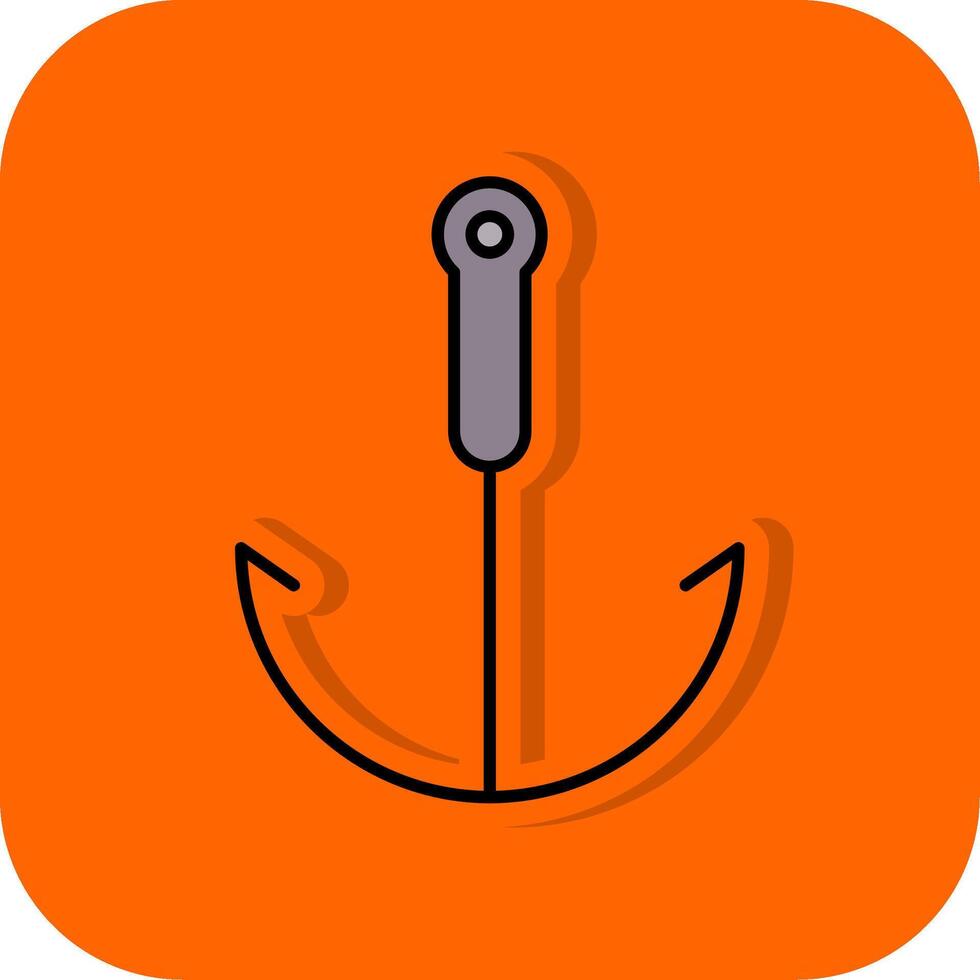 Grappling Hook Filled Orange background Icon vector