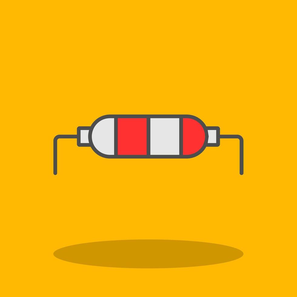 resistor lleno sombra icono vector