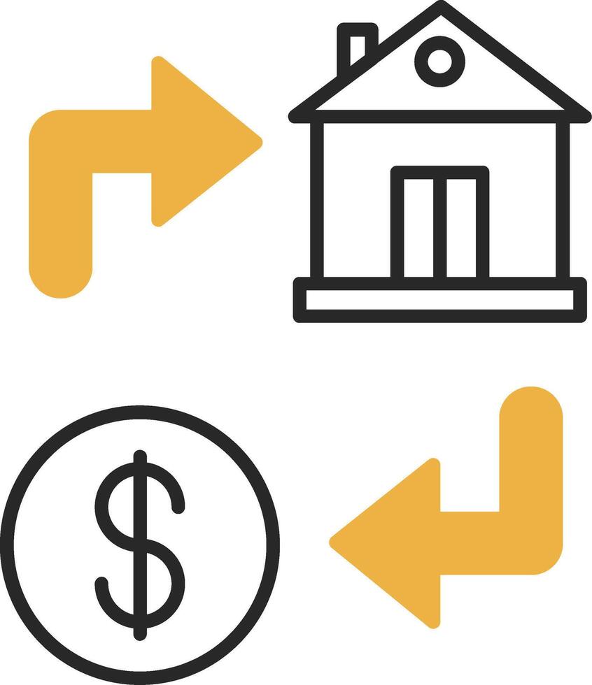 Property Exchange Skined Filled Icon vector
