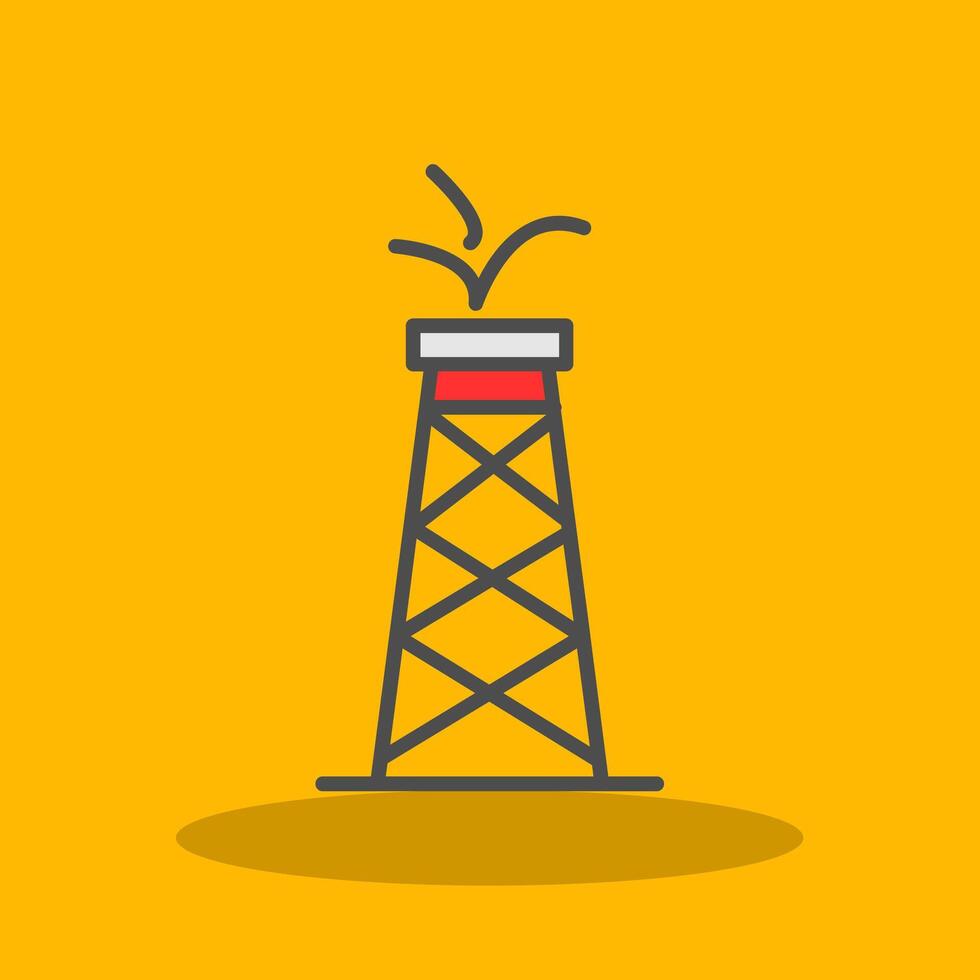 Oil Tower Filled Shadow Icon vector