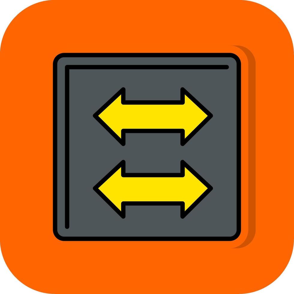 Double Arrow Filled Orange background Icon vector