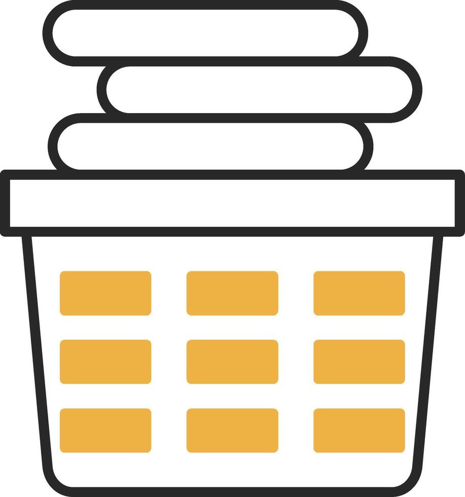 Laundry Basket Skined Filled Icon vector