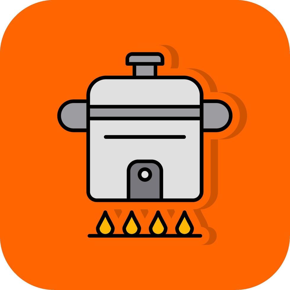 Cooking Filled Orange background Icon vector