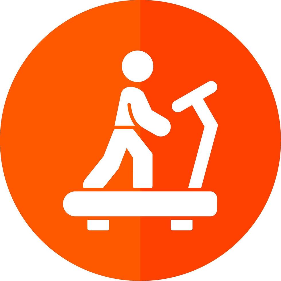 Treadmill Glyph Red Circle Icon vector