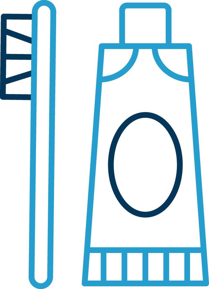 Toothpaste Line Blue Two Color Icon vector