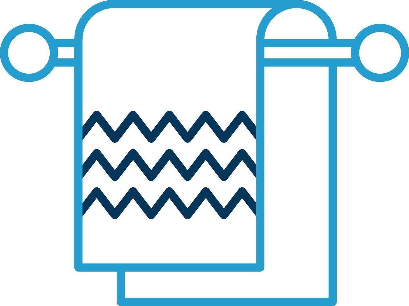 Towel Line Blue Two Color Icon vector