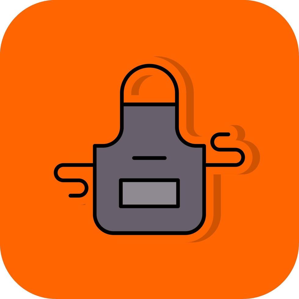Apron Filled Orange background Icon vector
