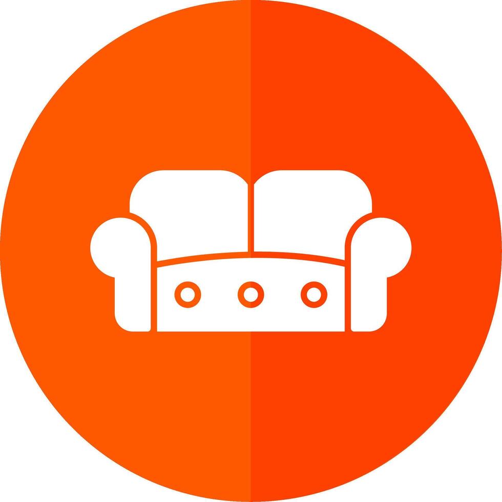 Sofa Glyph Red Circle Icon vector