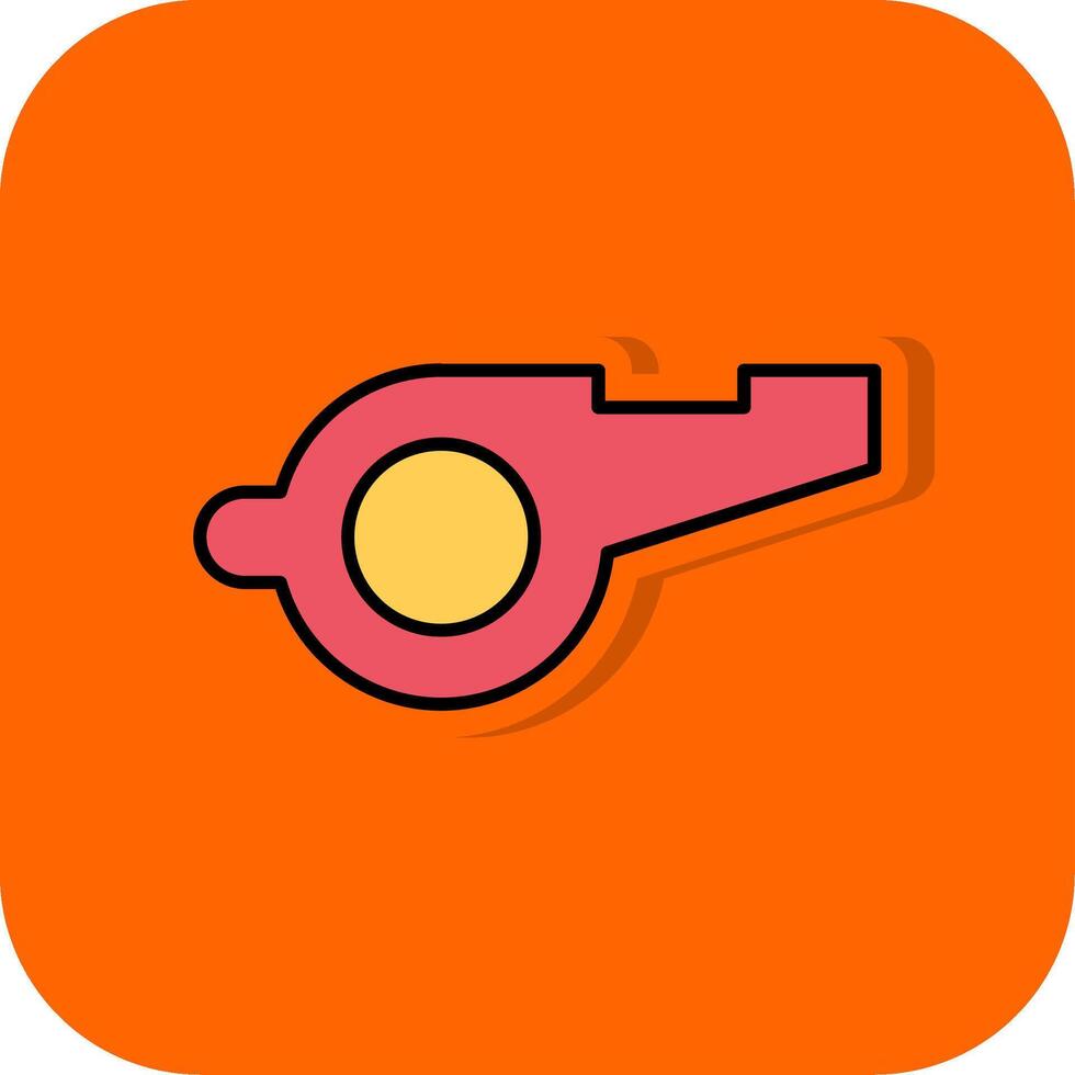 Whistle Filled Orange background Icon vector