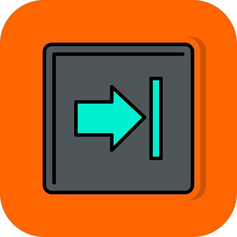 Right Arrow Filled Orange background Icon vector