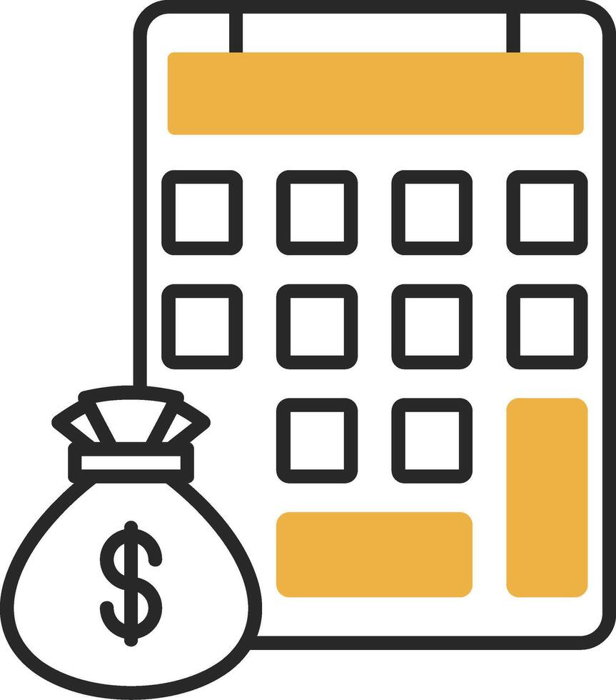 Calculating Skined Filled Icon vector