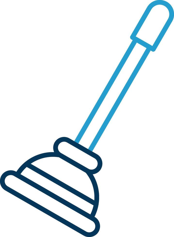 Plunger Line Blue Two Color Icon vector