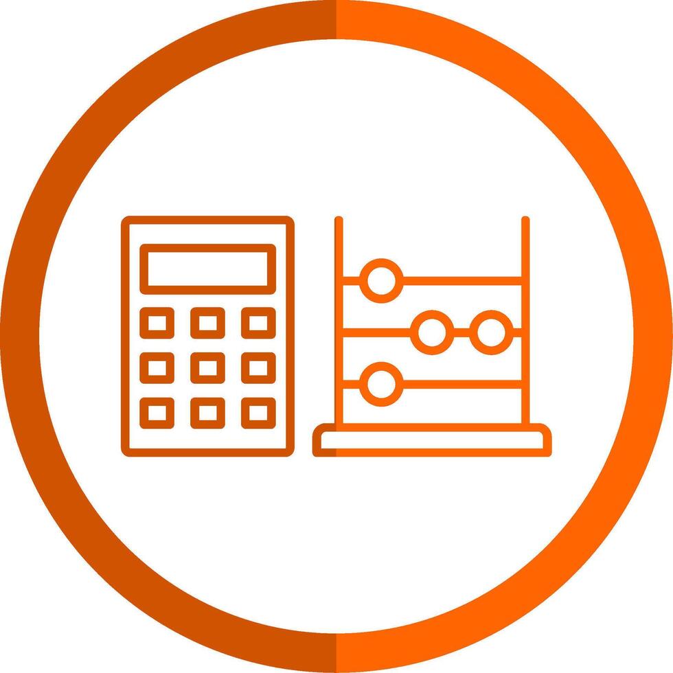 Abacus Line Orange Circle Icon vector